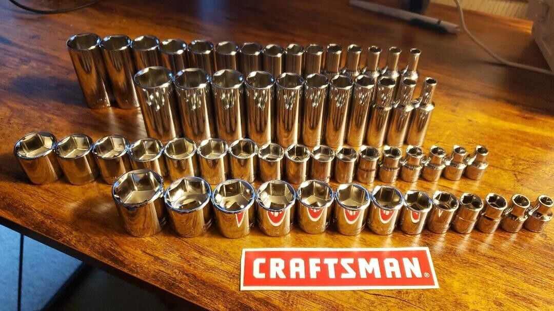 CRAFTSMAN  56pc Short & Deep 3/8 dr  SAE METRIC 6pt ratchet wrench socket set