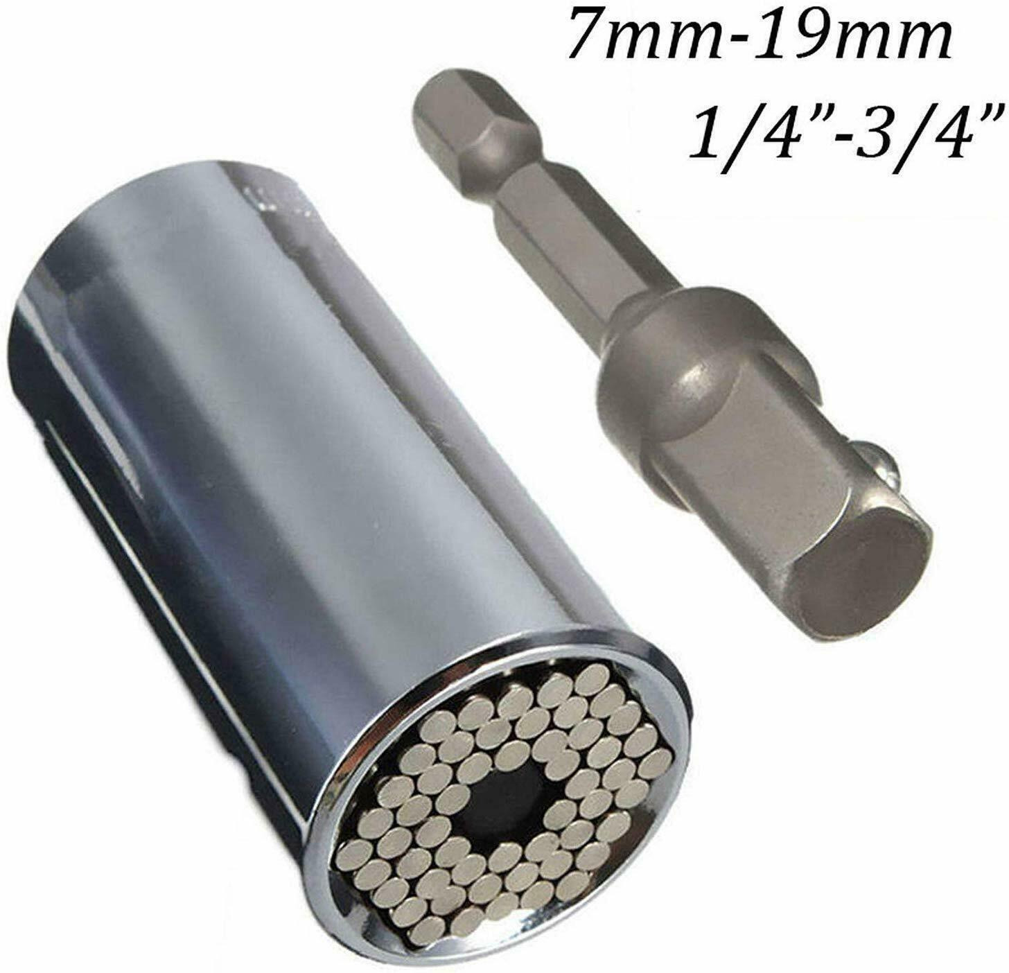 Universal SOCKET Wrench Tool 1/4-3/4 7mm-19mm Magic Grip Alligator Adapter Set