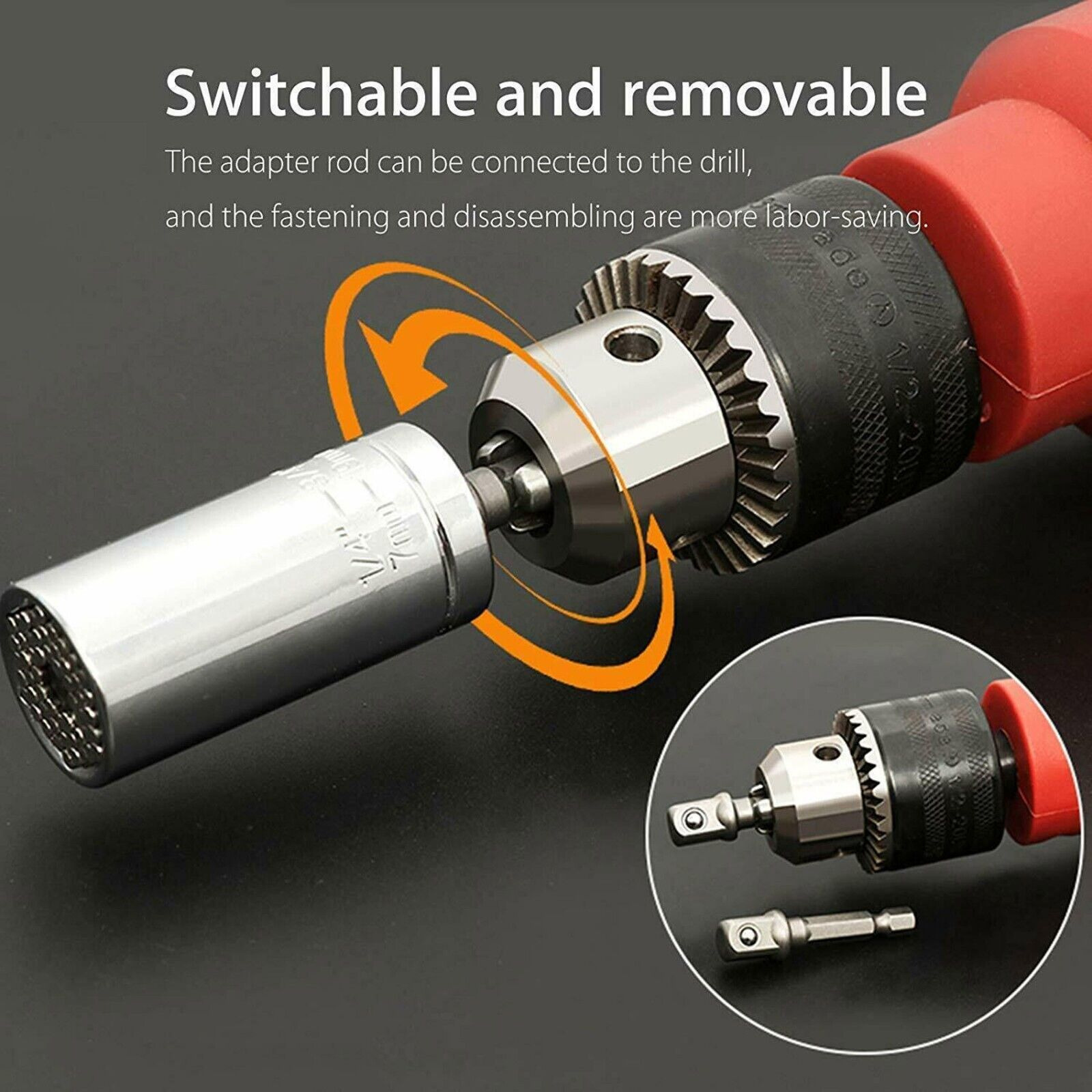 Universal SOCKET Wrench Tool 1/4-3/4 7mm-19mm Magic Grip Alligator Adapter Set