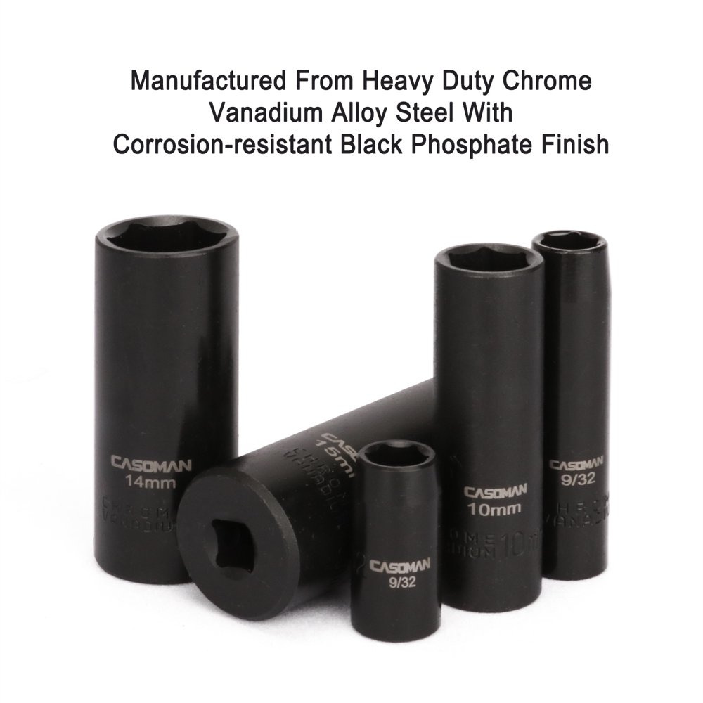 50Pcs 1/4" Drive Master Impact Socket Set 6-Point, Sae/Metric Standard/Deep,Cr-V