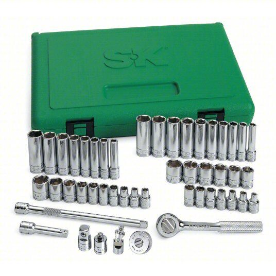 SK Tools 91848 1/4" Standard and Deep SAE and Metric Socket Set, 48pcs