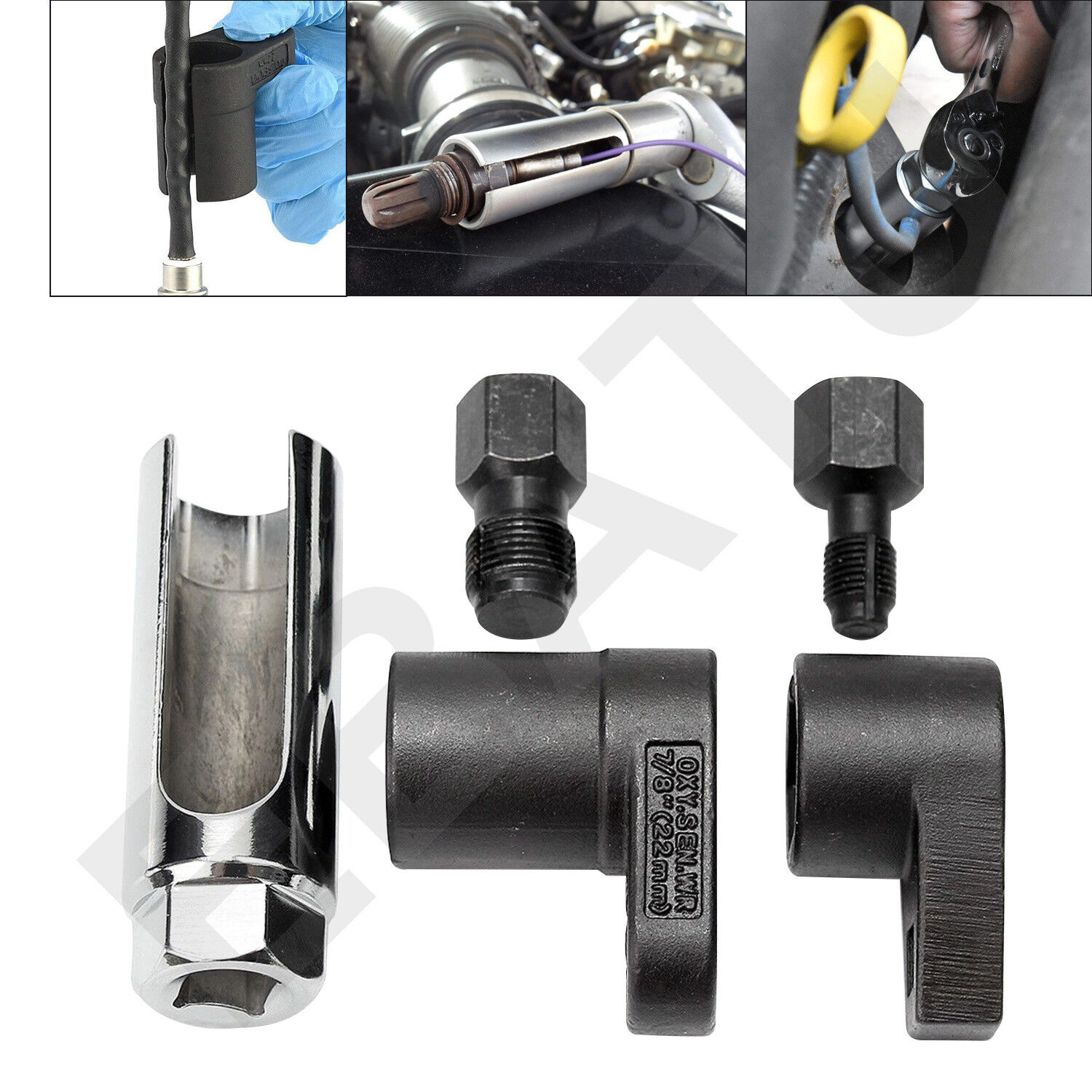 5Pcs O2 Oxygen Sensor Socket Wrench 3/8" 1/2" 22mm Auto Repair Installer Tool US