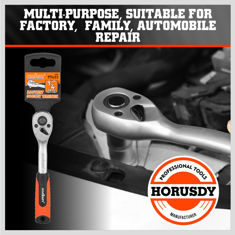 1/4" 3/8" 1/2" Drive Ratchet Socket Wrench Handle 72 Tooth Quick-Release Spanner