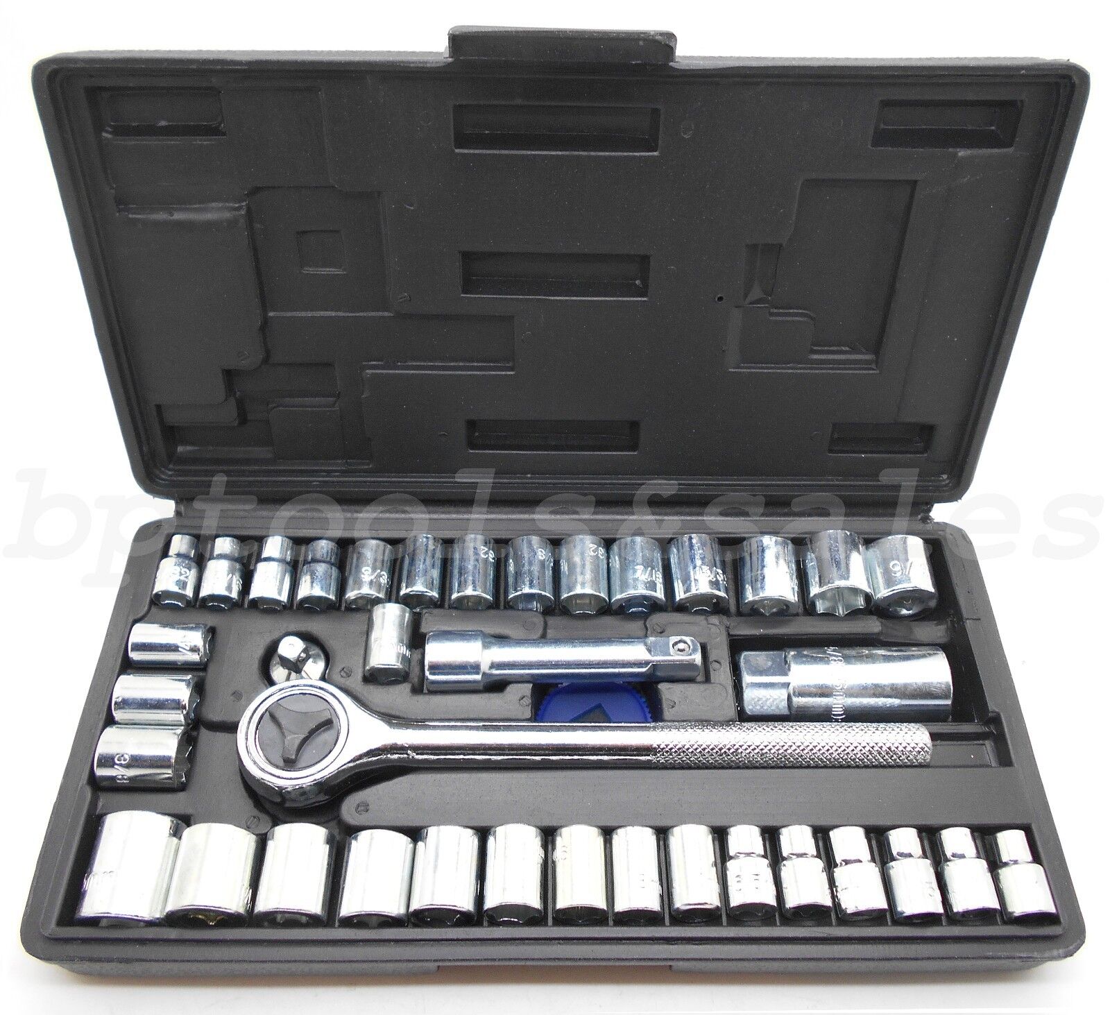40-Piece Socket Tool Set Ratchet Set METRIC/SAE 1/4" & 3/8" Drive w/ Case 