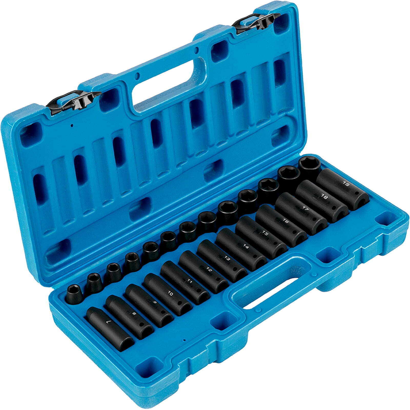  Impact Sockets Set 3/8 Inch 26 PCS, 7mm - 19mm, Deep/Standard 6-Point Se