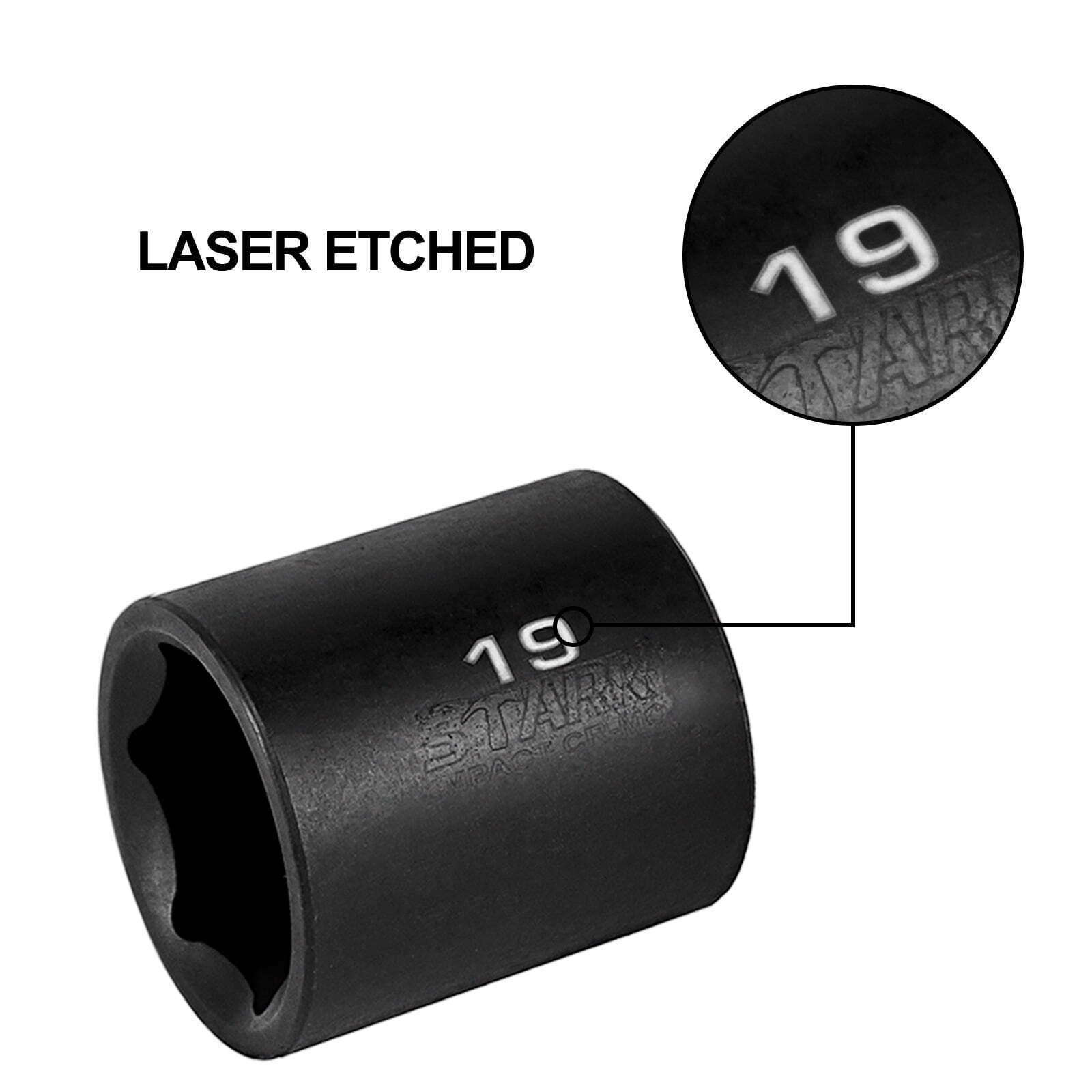  Impact Sockets Set 3/8 Inch 26 PCS, 7mm - 19mm, Deep/Standard 6-Point Se