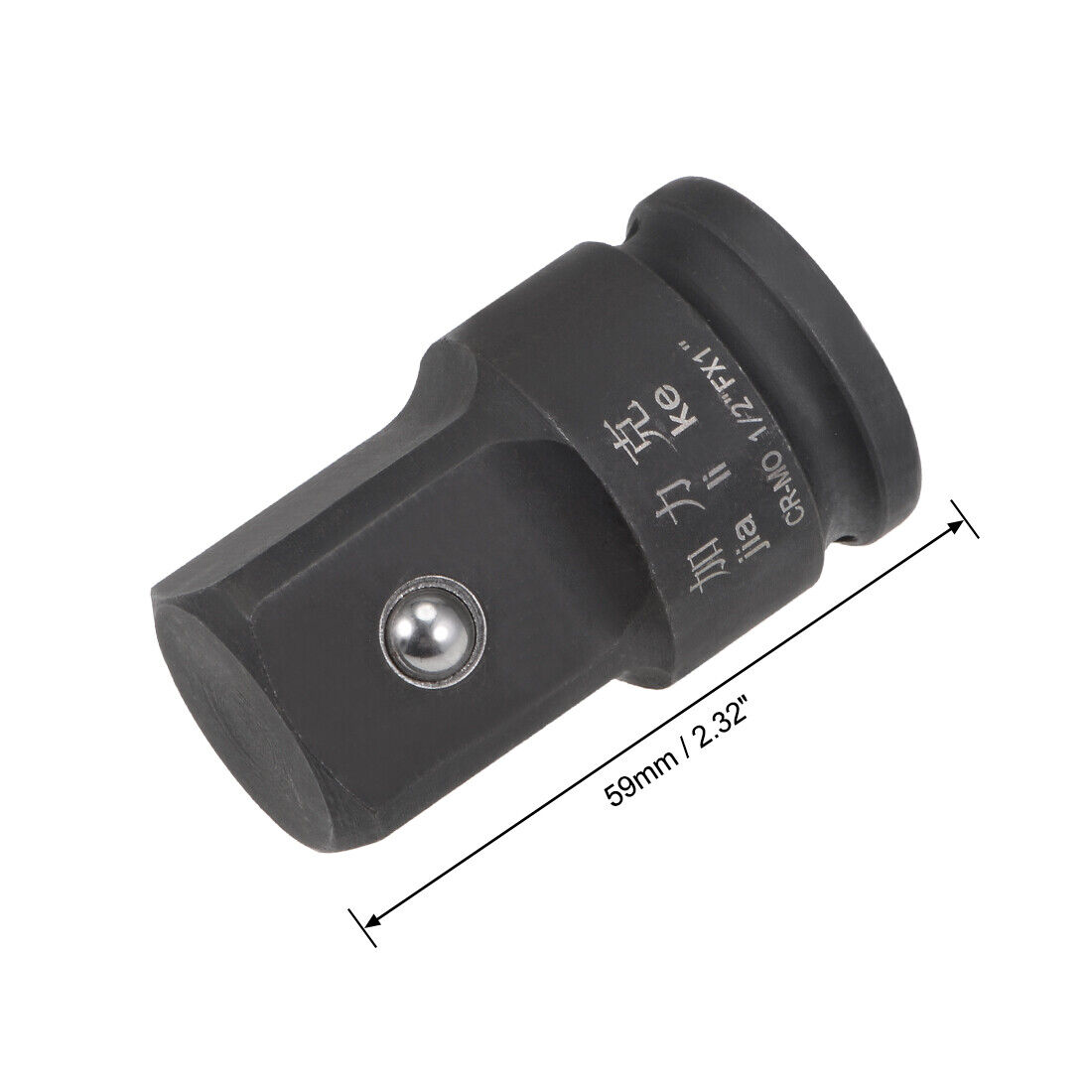 1/2 Inch Drive x 1 Inch Impact Socket Adapter Female to Male Cr-Mo