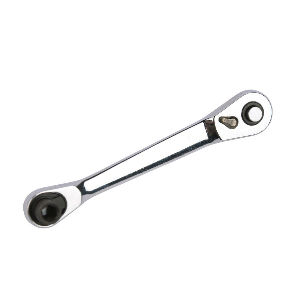 NEW Mini 1/4" Double Ended Ratchet Handle Wrench Rod Socket Screwdriver Bit					