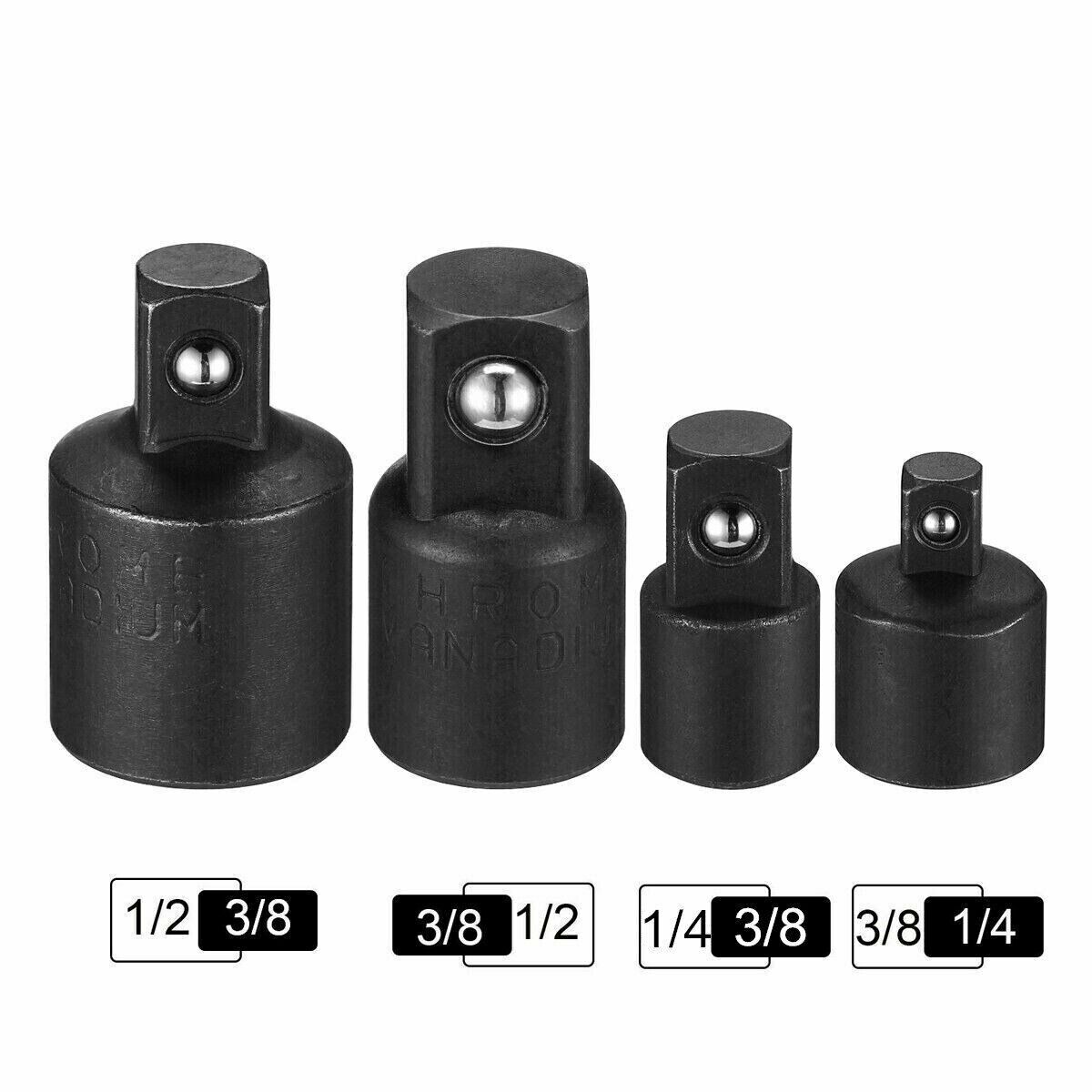 4-pack 3/8" to 1/4" 1/2 inch Drive Ratchet SOCKET ADAPTER REDUCER Air Impact Set