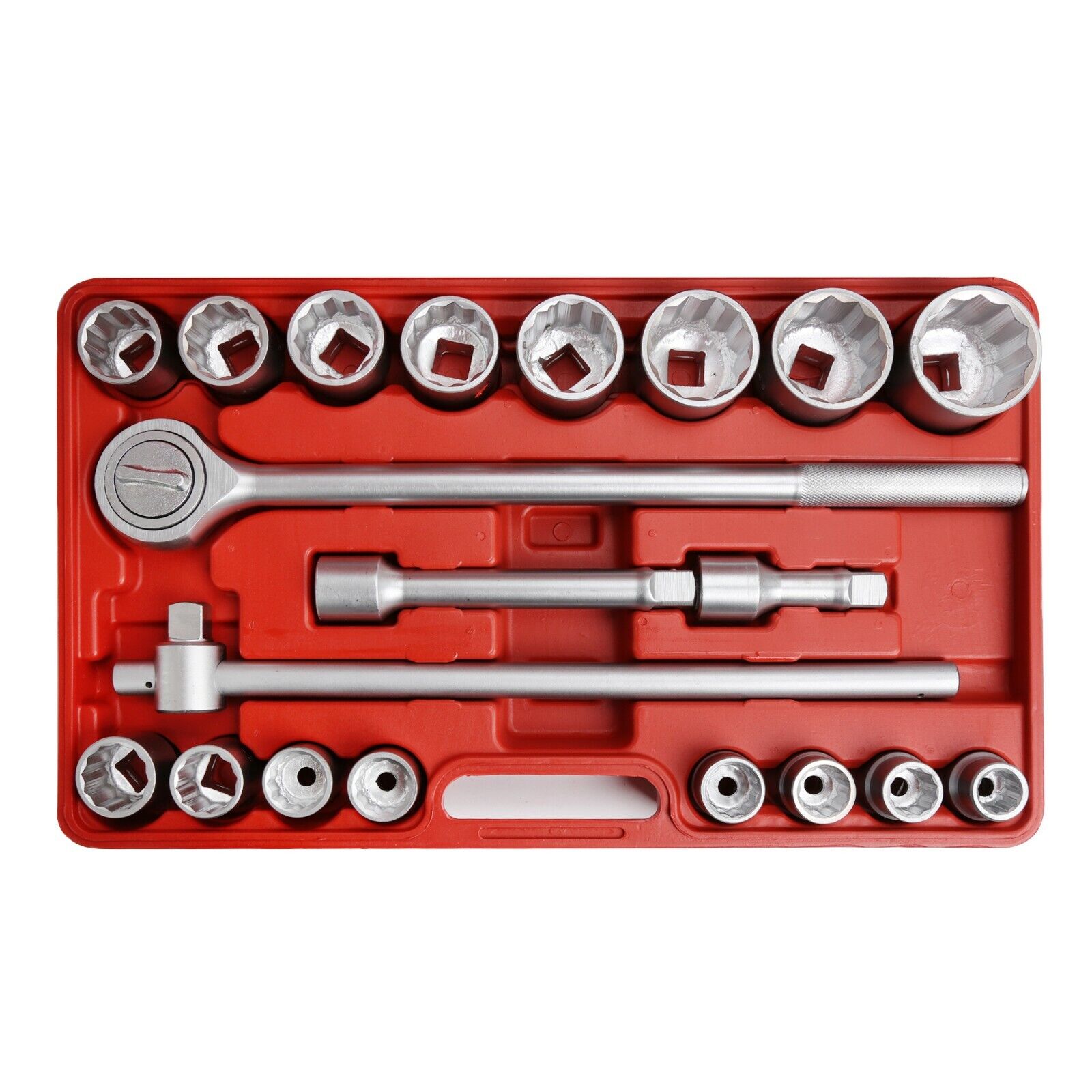 21 PC 3/4 in  Drive Socket Wrench Set 12-Point METRIC Ratchet Extension Bar 