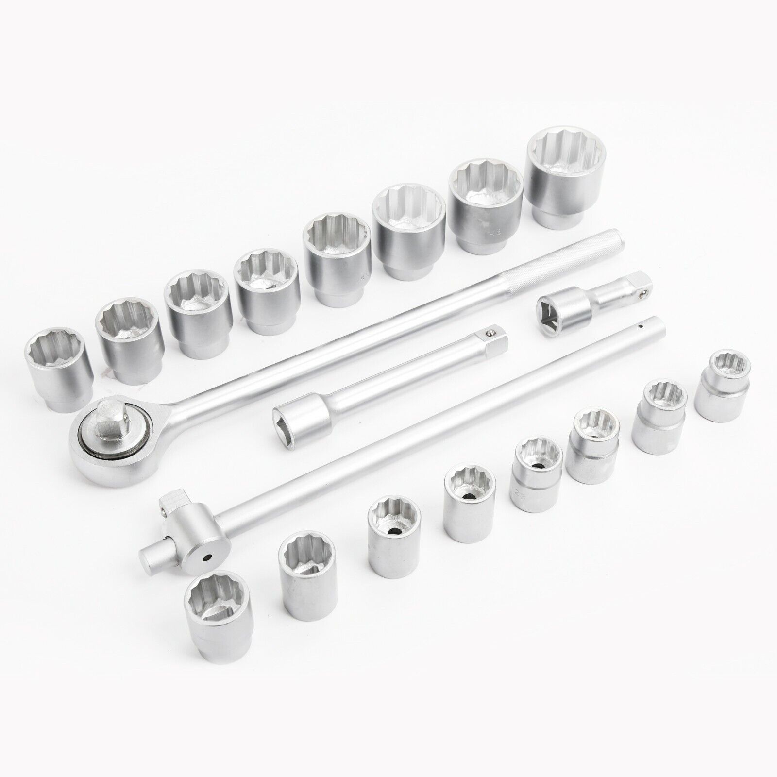 21 PC 3/4 in  Drive Socket Wrench Set 12-Point METRIC Ratchet Extension Bar 