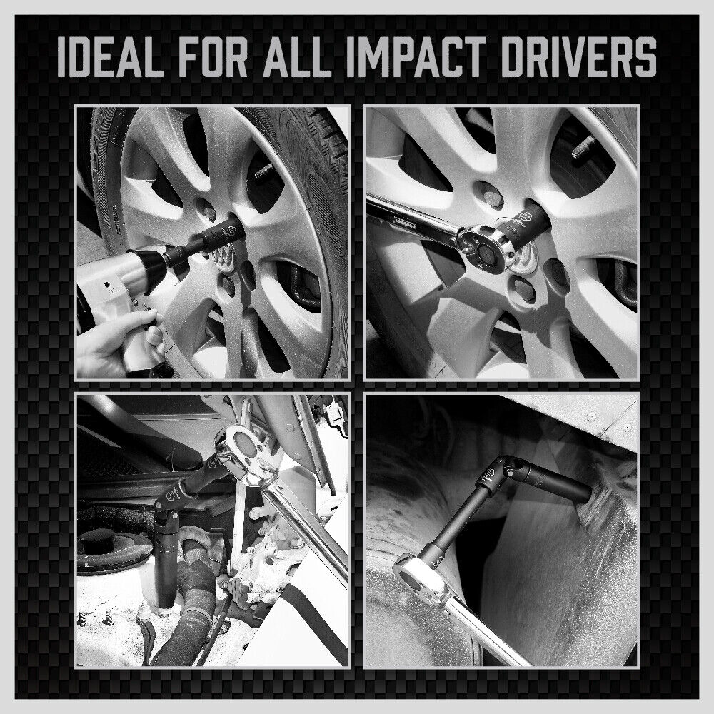 1/2-Inch Drive Deep Impact Socket Set 19 Pieces Axle Hub Nut 6-Point Metric CR-V