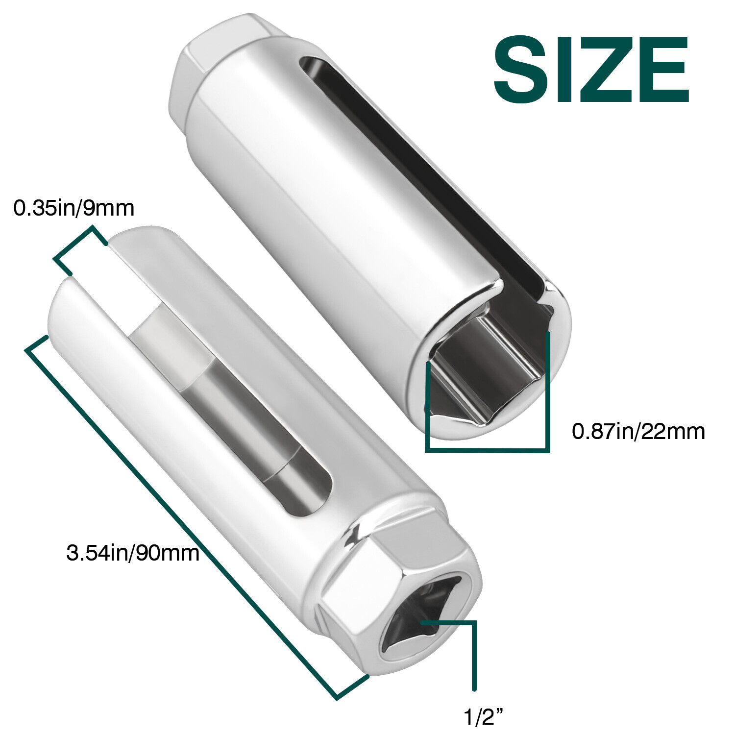  Universal 7/8'' & 22mm Offset Oxygen O2 Sensor Socket Wrench Removal Tool Drive