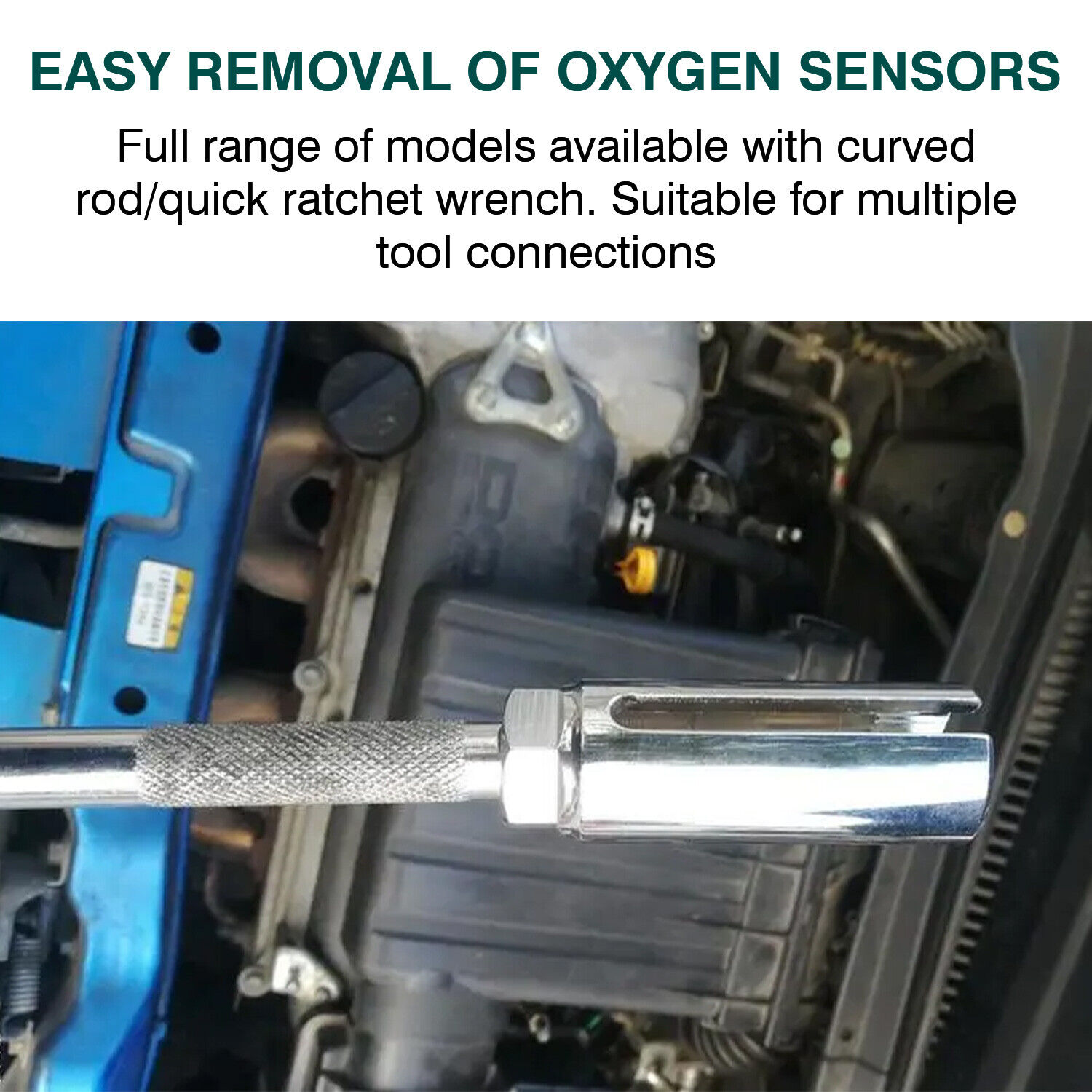  Universal 7/8'' & 22mm Offset Oxygen O2 Sensor Socket Wrench Removal Tool Drive