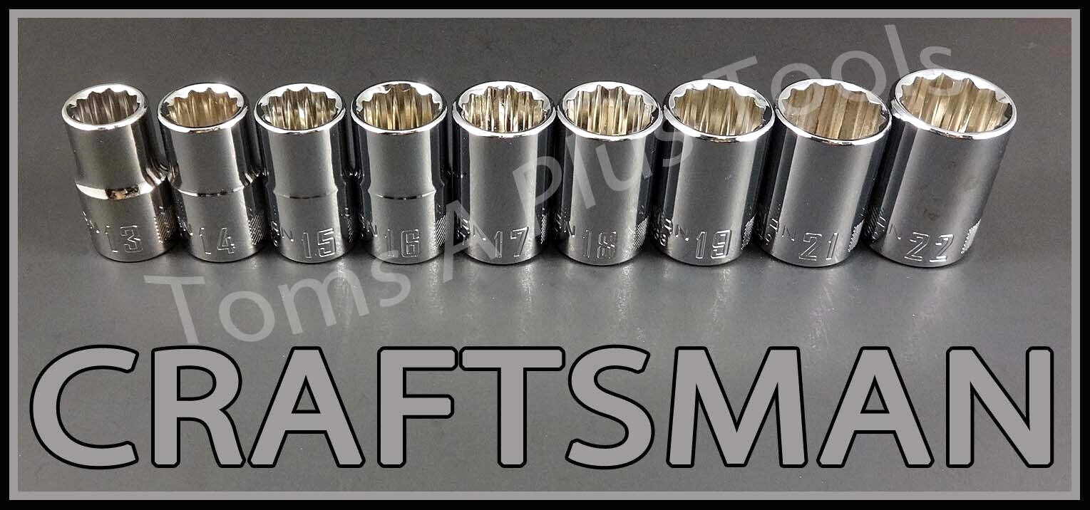 CRAFTSMAN HAND TOOLS 9pc 1/2 METRIC MM 12pt ratchet wrench socket set  FREE SHIP