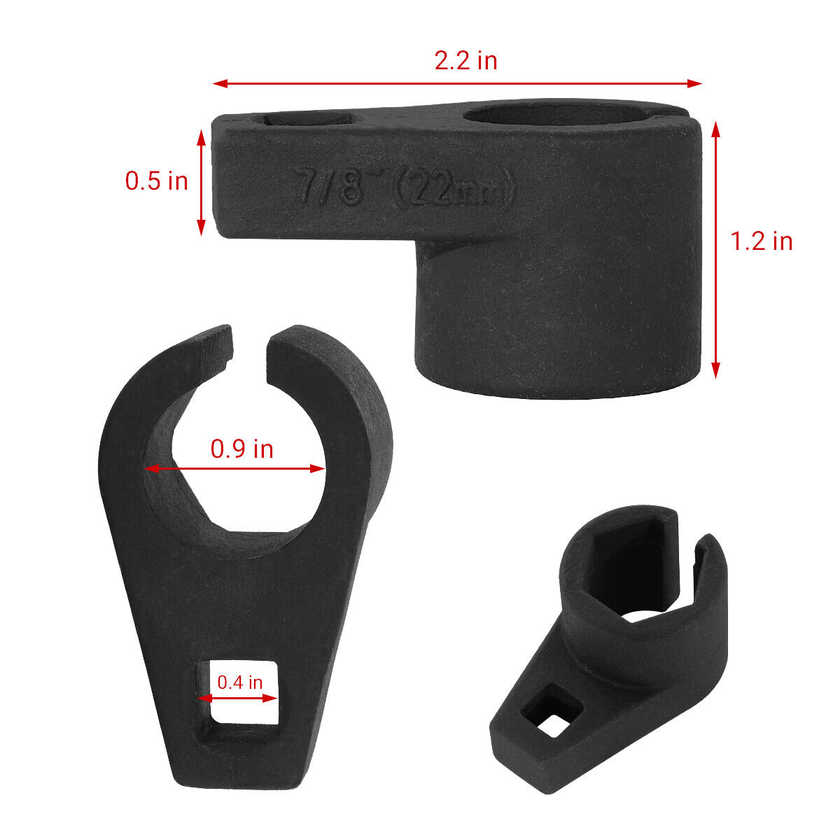 7/8-Inch 22mm Offset Oxygen O2 Sensor Socket Wrench Removal Tool Drive 3/8" US