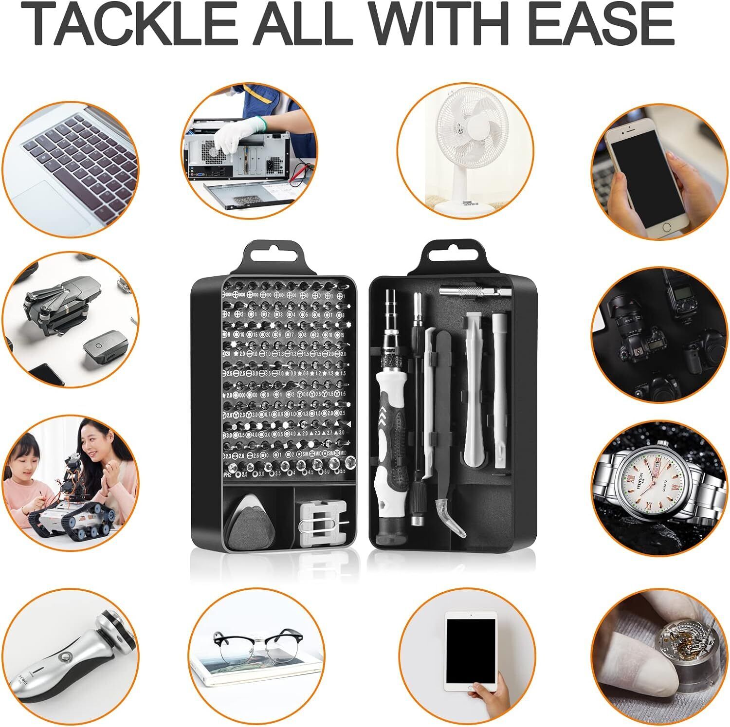 115 in 1 Magnetic Precision Screwdriver Set PC Phone Electronics Repair Tool Kit