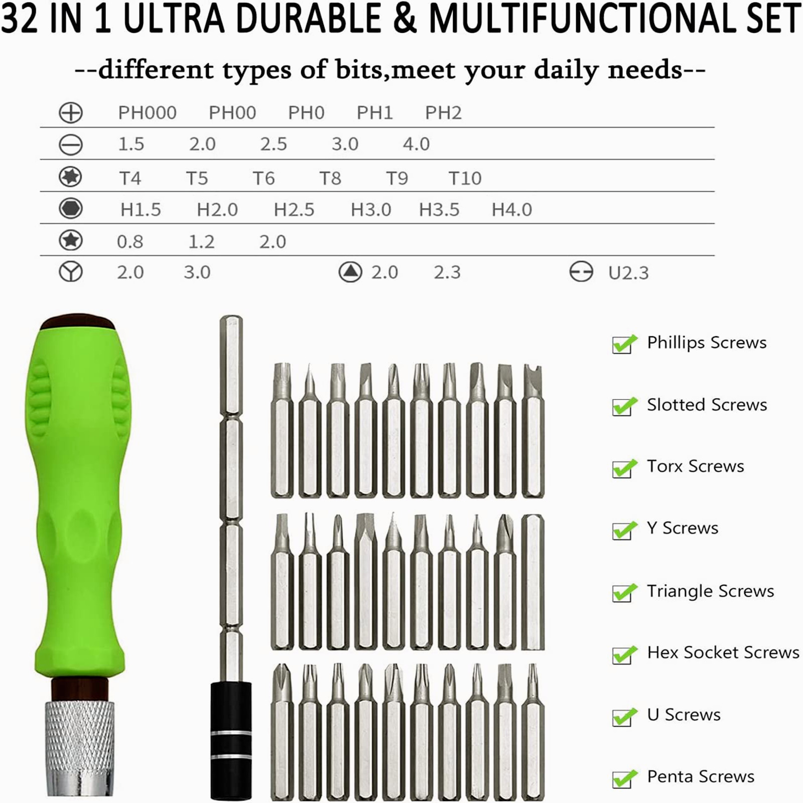 32 in 1 Small Magnetic Screwdriver Set Torx Driver Professional Repair Tool Kit
