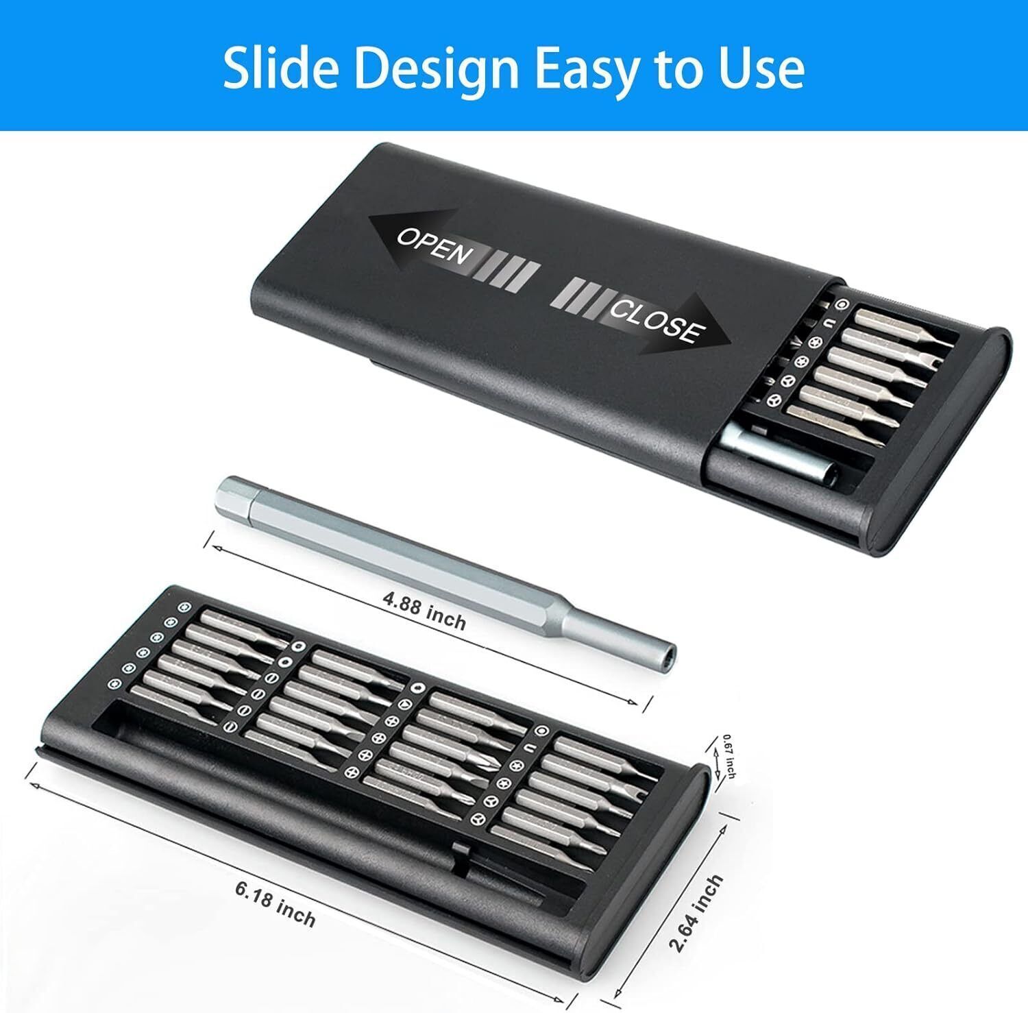 Acssart Screwdriver, 24 In 1 Electric Screwdriver Set, Precision Screwdriver Set
