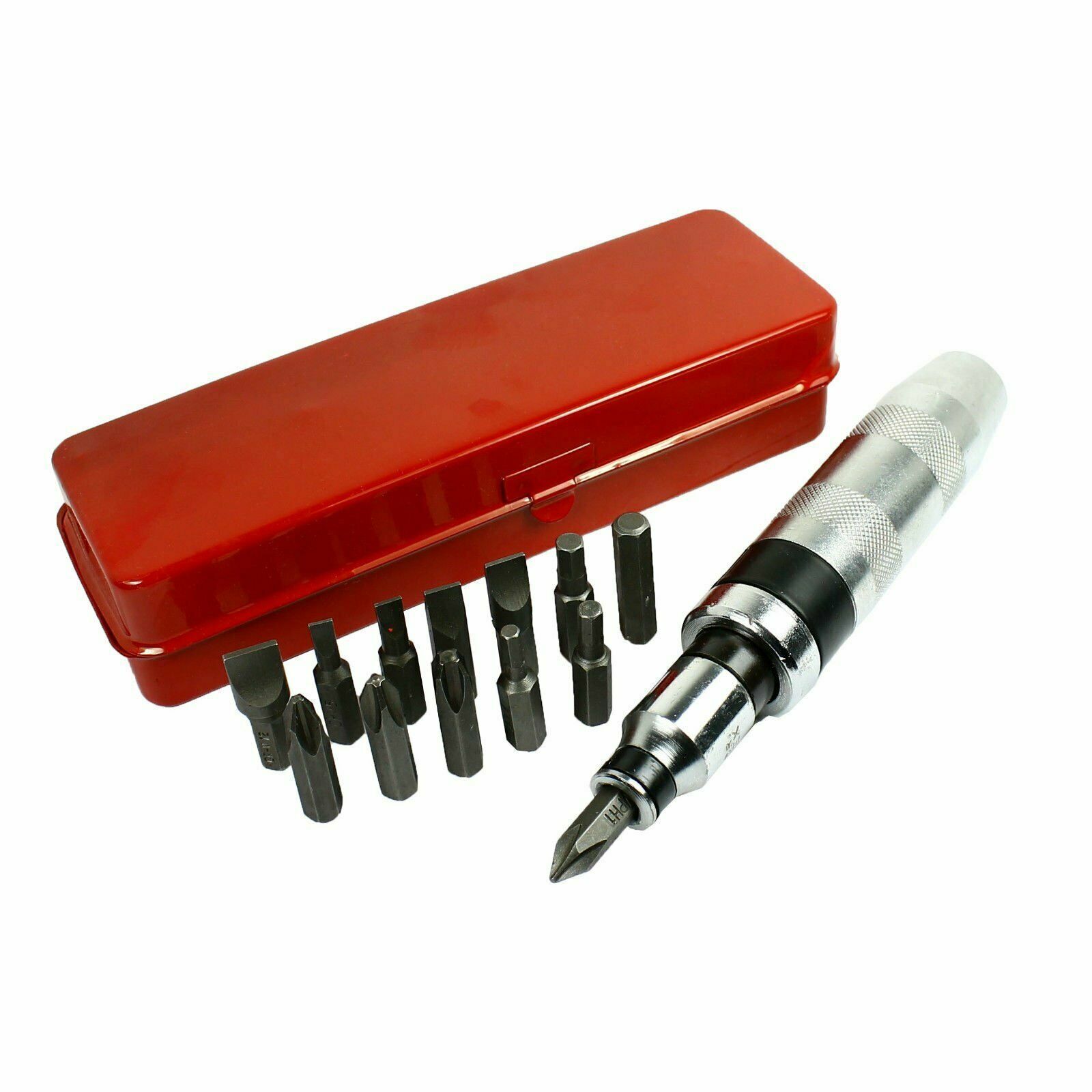 14 Pc 1/2" Heavy Duty Impact Screwdriver Driver Set SAE Reversible w/ Metal Case