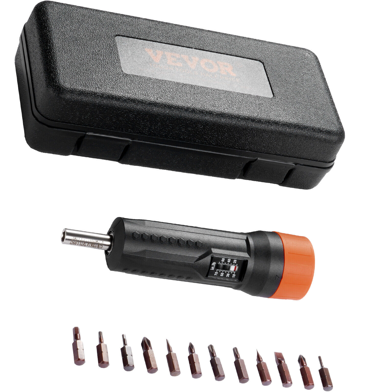VEVOR Torque Screwdriver 1/4" Range 10-70 in/lb w/ 1 in-lb Increment View Window