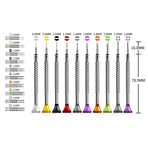 10pc Set of Precision Watch Screwdrivers with 20 Extra Blades