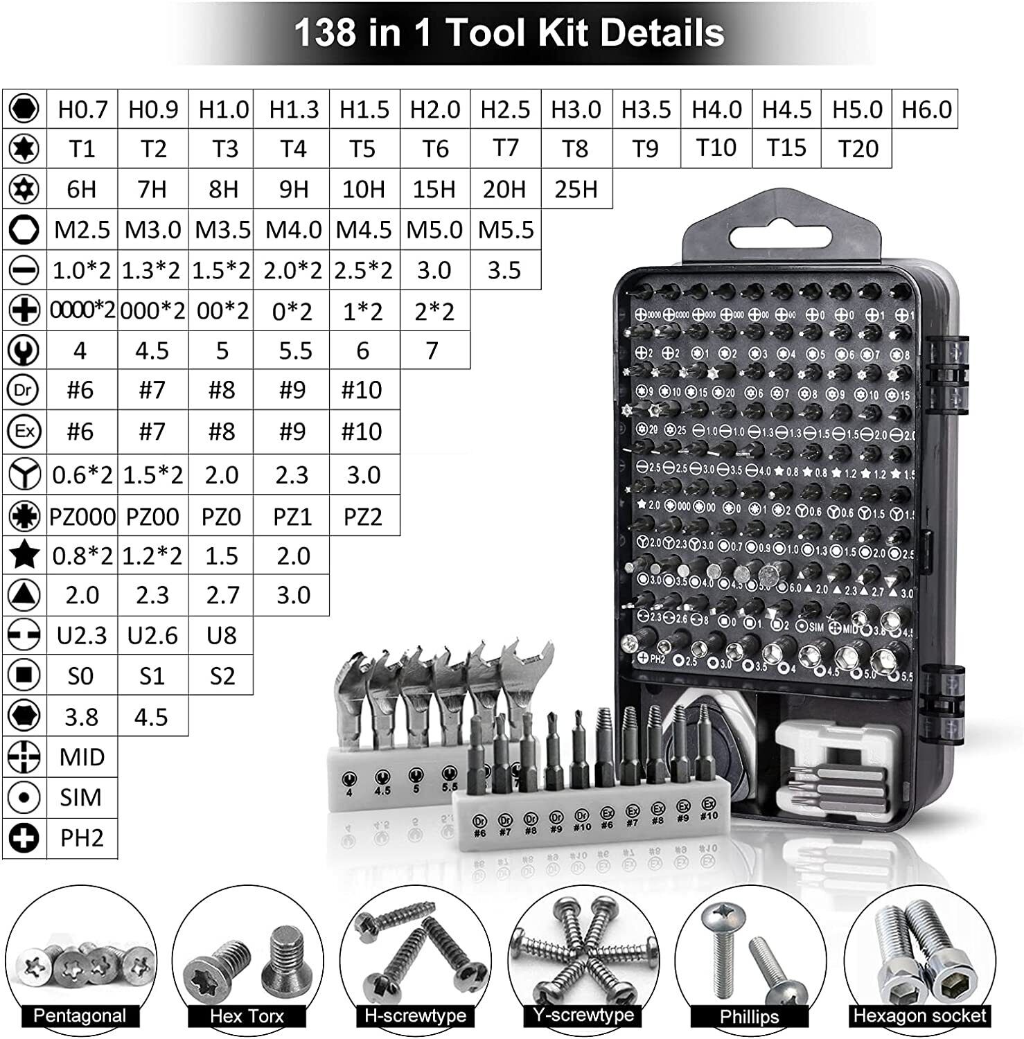 Precision Screwdriver Set Mini 138 in1 Multi-function TORX Magnetic Repair Tool
