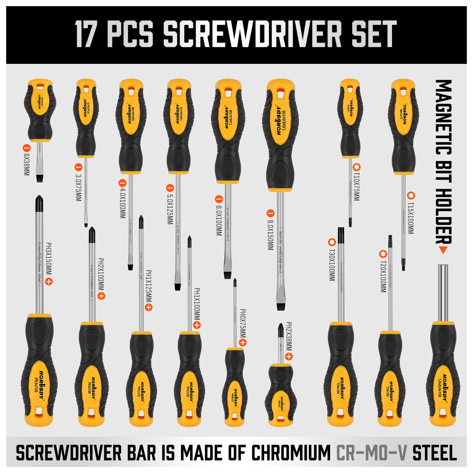 58 in 1 Magnetic Screwdriver Set Slotted Phillips Torx Pozidriv Hex With Case