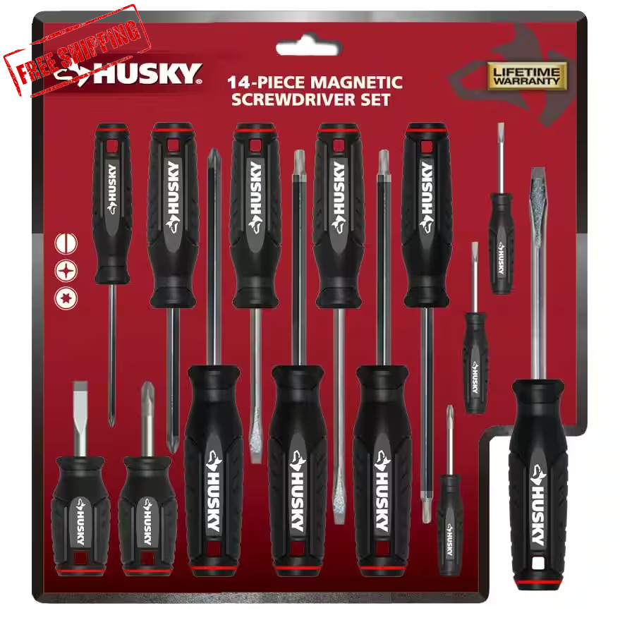 Husky Screwdriver Set with Magnetic Tip (14-Piece) ✅✅✅