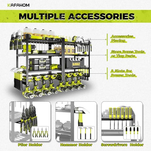 Power Tool Organizer with 8 Drill Holder