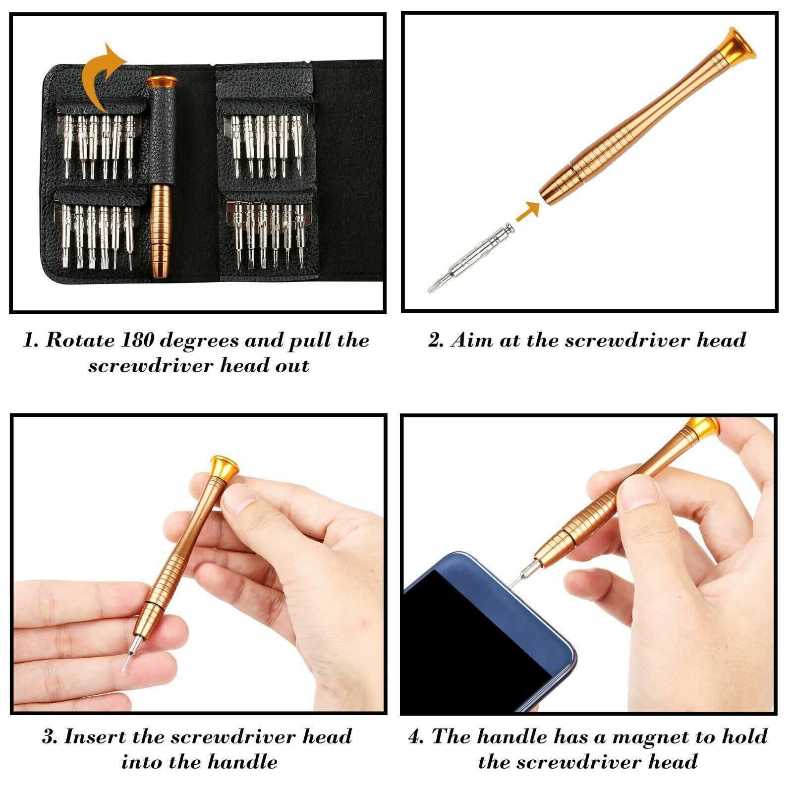 25 Mini Precision Screwdriver Set Bit Multi Repair Tool Small HEX TORX STAR Tool