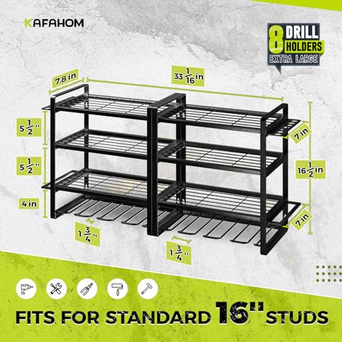Power Tool Organizer with 8 Drill Holder