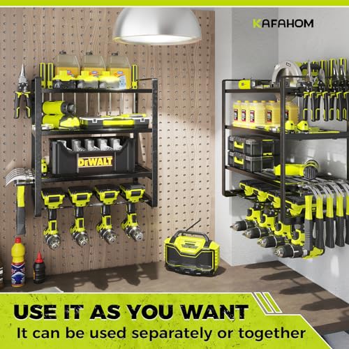 Power Tool Organizer with 8 Drill Holder