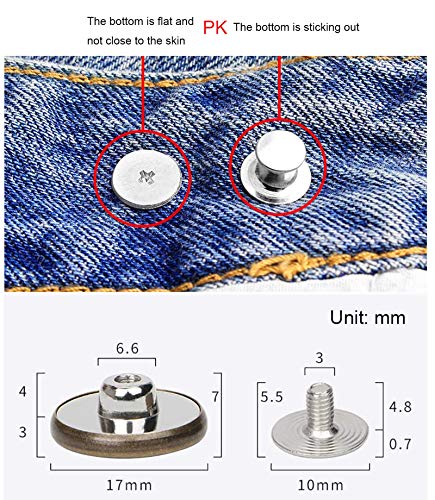 12 Pcs Metal Jeans Buttons Sewing Repair Kit