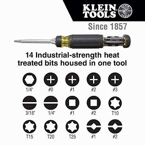 Klein Tools 32305 Multi-bit Ratcheting Screwdriver, 15-in-1 Tool with Phillips