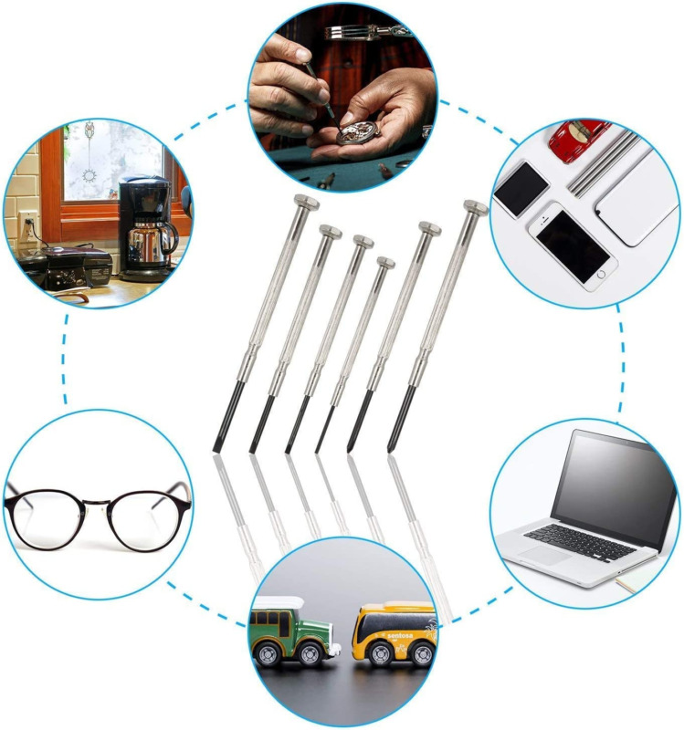 US 6 Pcs Mini Screwdriver Set Eyeglass Precision Repair Tool Kit with 6 Size