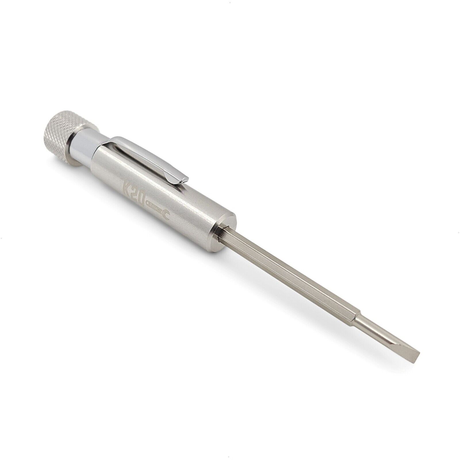 Pocket Screwdriver with Clip and Magnet - Phillips Slotted Flat - K20 TOOL'S