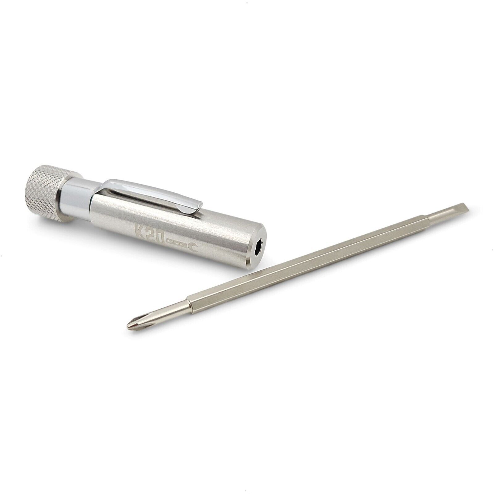Pocket Screwdriver with Clip and Magnet - Phillips Slotted Flat - K20 TOOL'S