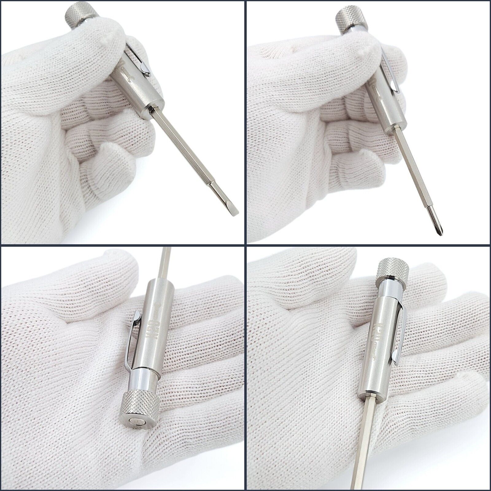 Pocket Screwdriver with Clip and Magnet - Phillips Slotted Flat - K20 TOOL'S
