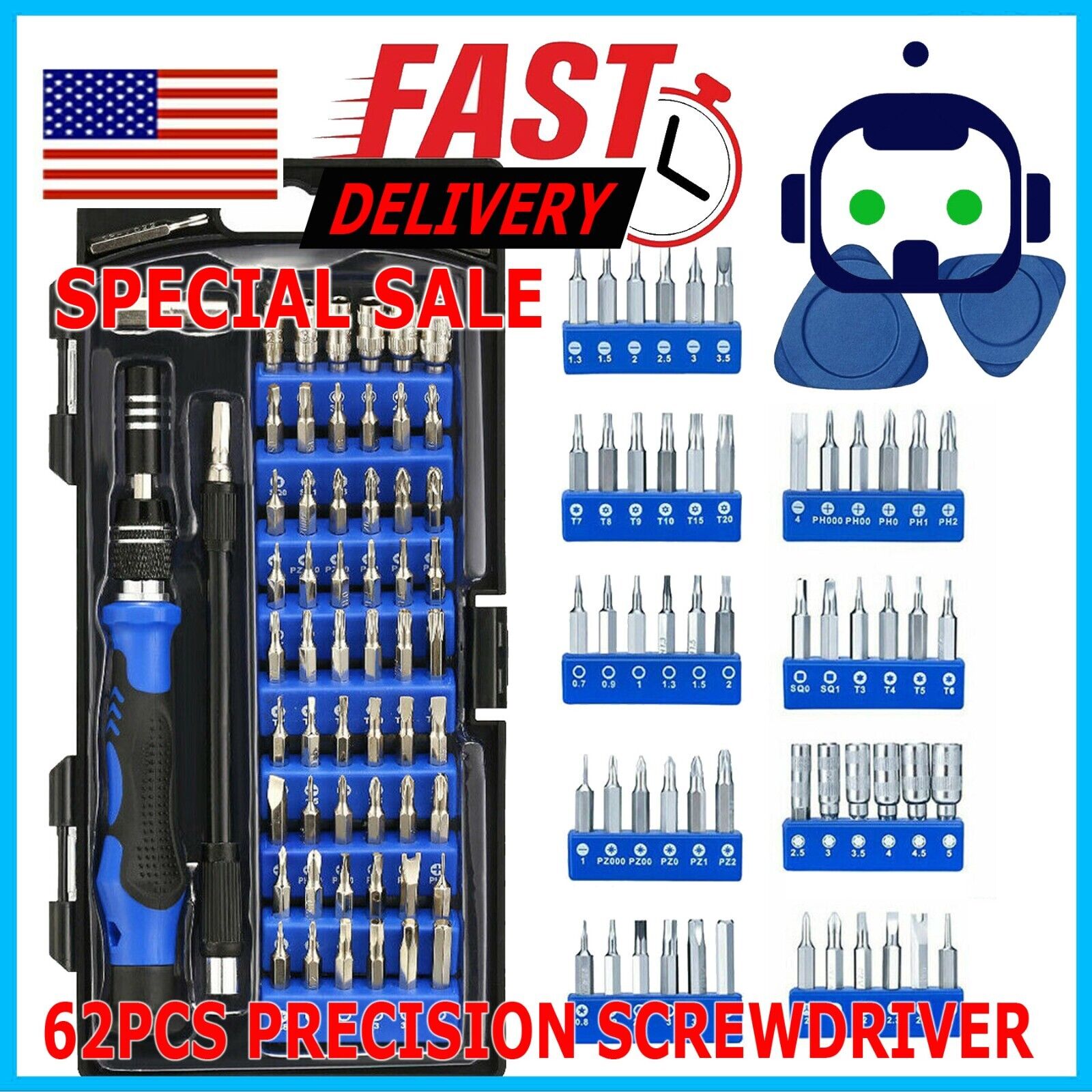 60X Computer Repair Kit Set Tool Laptop PC Precision Screwdriver Torx Smartphone