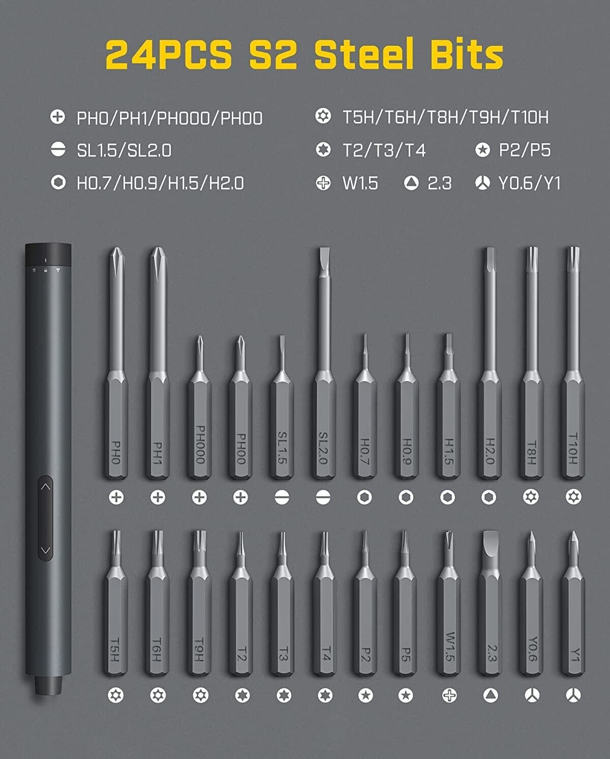 Fanttik NEX E1 Pro Mini Electric Precision Screwdriver Set w/ 24 Magnetic Bits
