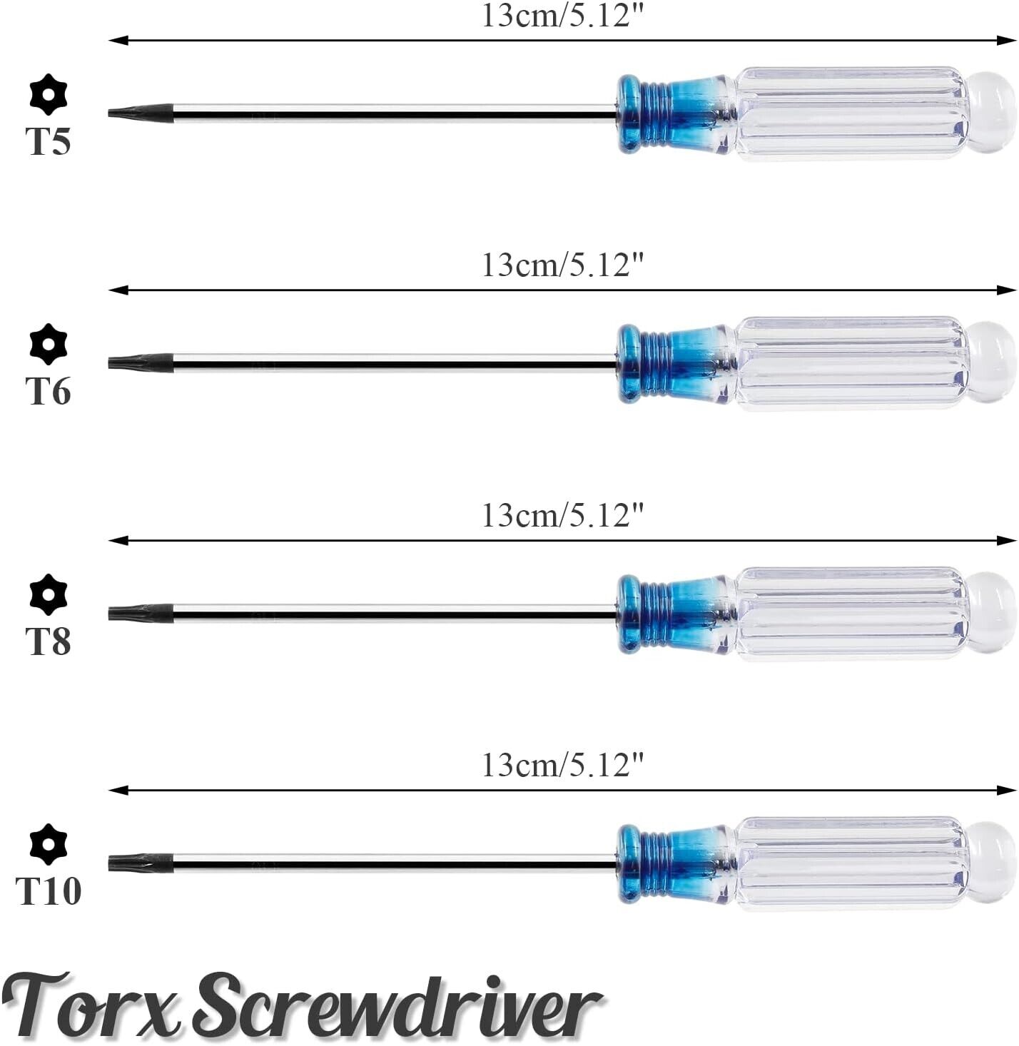 MAGNETIC TORX SCREWDRIVER SET T5 T6 T8 T10 STAR SCREWDRIVERS SCREWS DRIVER 4 PCS