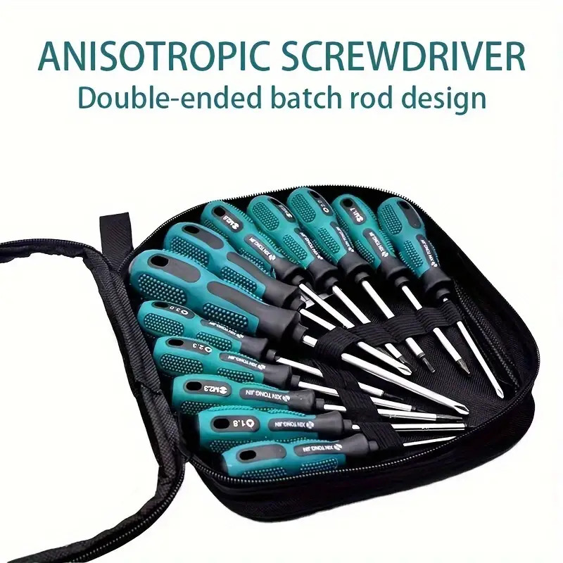 12pc Anisotropic Screwdriver Set Magnetic U-shaped And Y-shaped Triangle Home