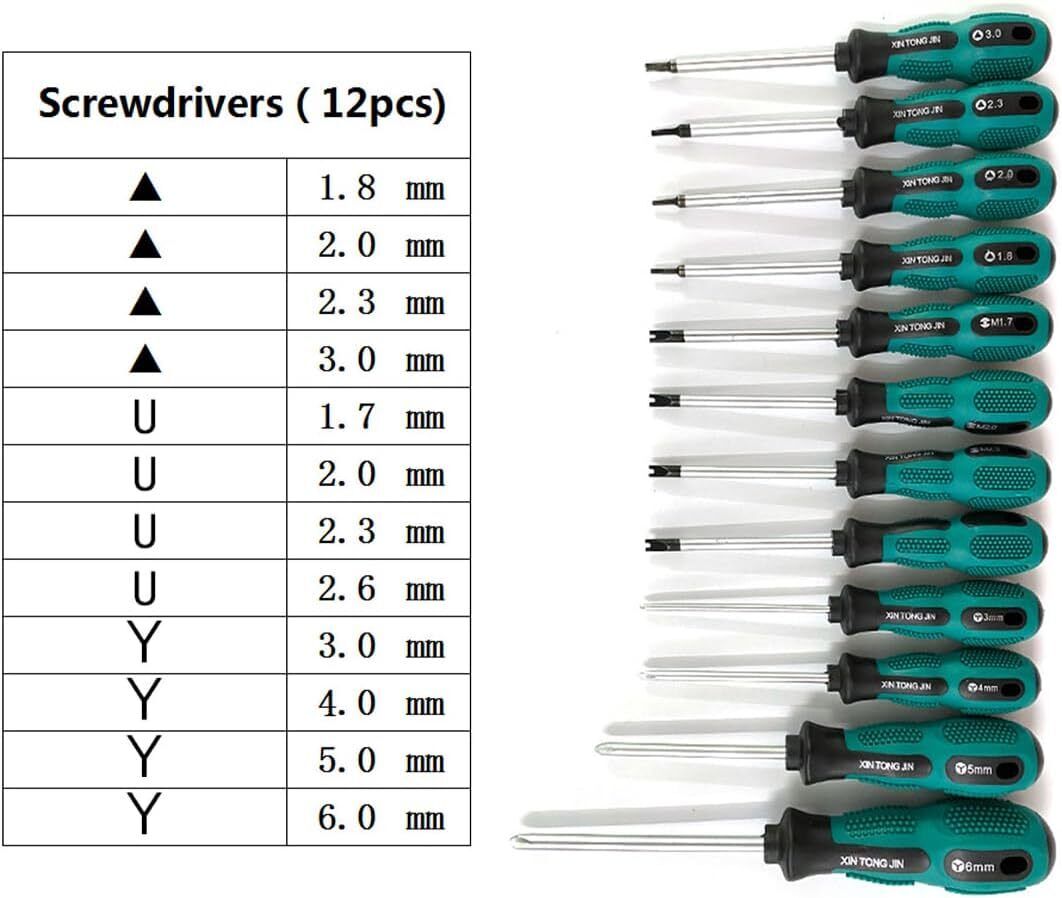 12pc Anisotropic Screwdriver Set Magnetic U-shaped And Y-shaped Triangle Home