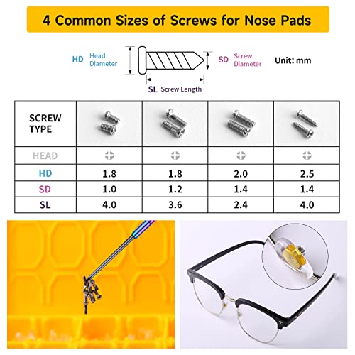 24 Pairs of Screw-In Eyeglass Nose Pads Kit