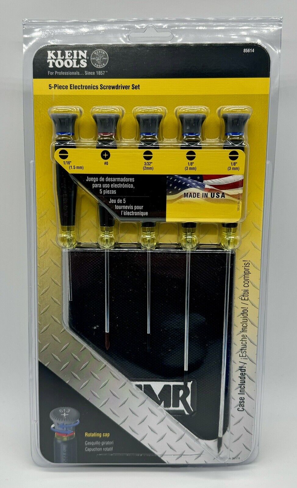 Klein Tools 85614 Screwdriver Set, Electronics Slotted and Phillips, 5-Piece