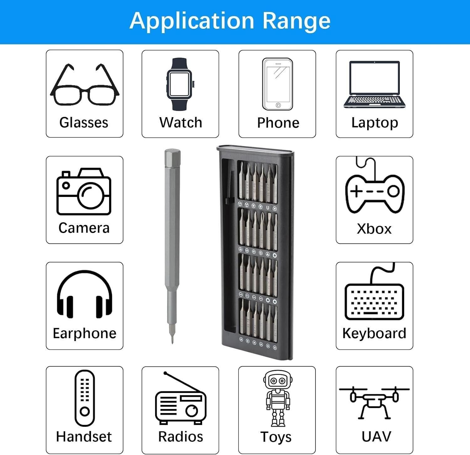 24 in 1 Magnetic Precision Screwdriver Set Computer Pc Phone Repair Fix Tool Kit
