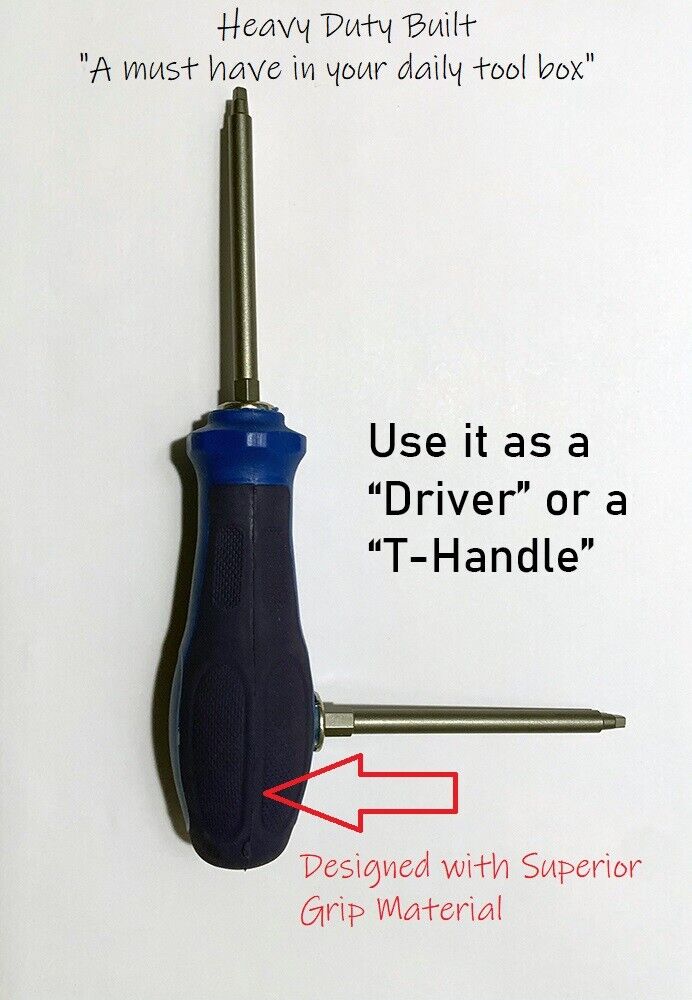Heavy Duty Super Grip Hybrid Hand Tool T-Handle/Screwdriver 1/4" Hex Bit Holder