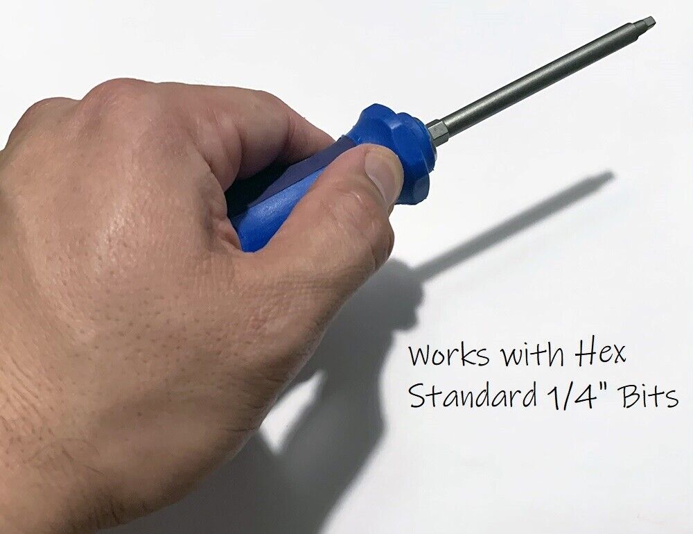 Heavy Duty Super Grip Hybrid Hand Tool T-Handle/Screwdriver 1/4" Hex Bit Holder