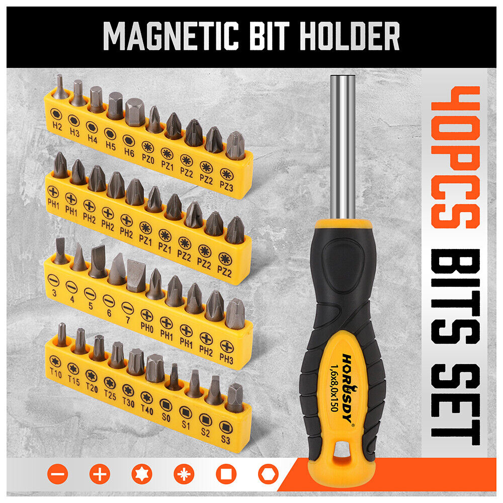 58Pcs Magnetic Screwdriver Set With Toolbox Professional Cushion Grip Men's Gift
